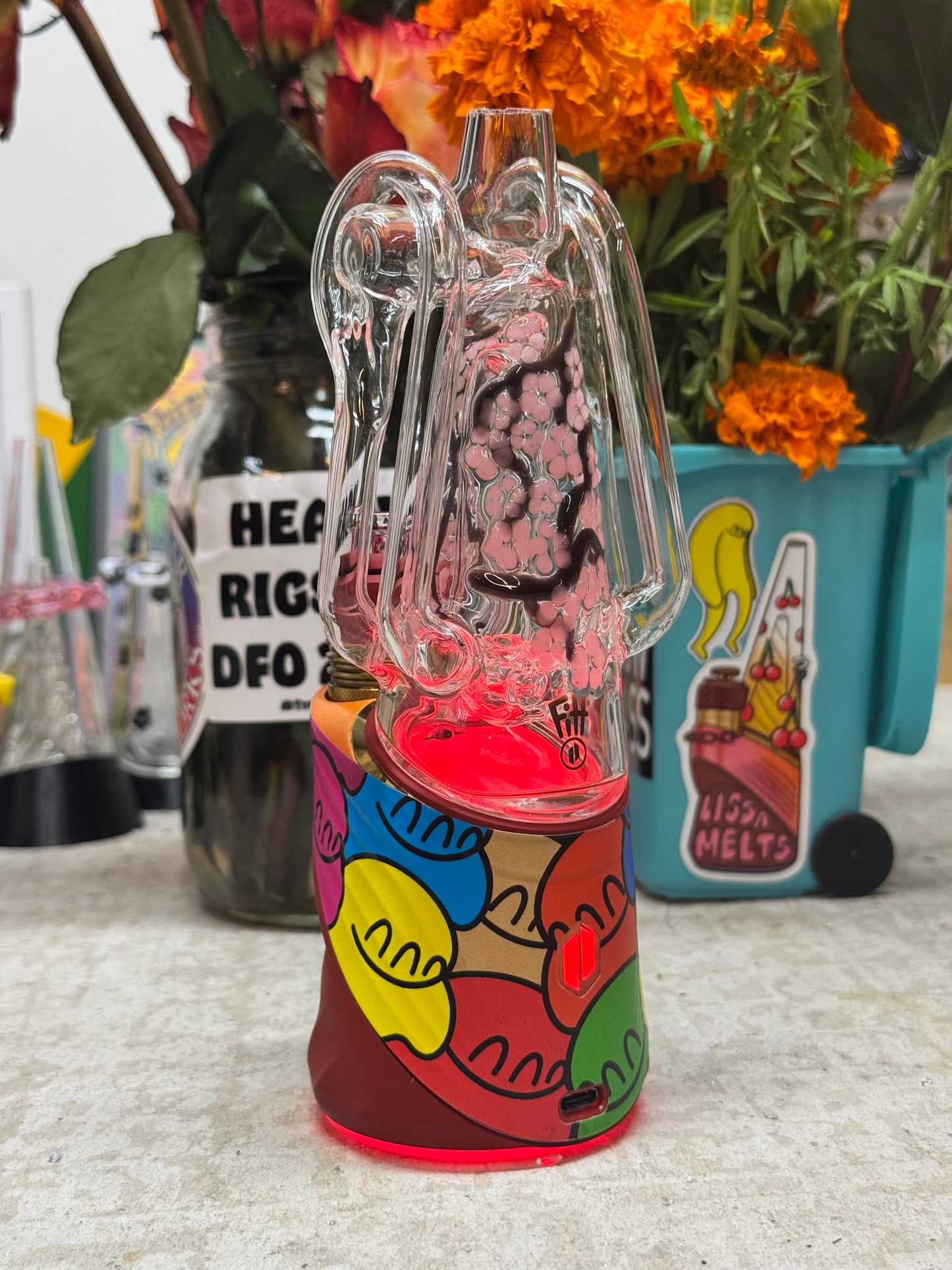 Lissamelts x Ryan Fitt V2 Cherry Blossom Puffco Peak Recycler