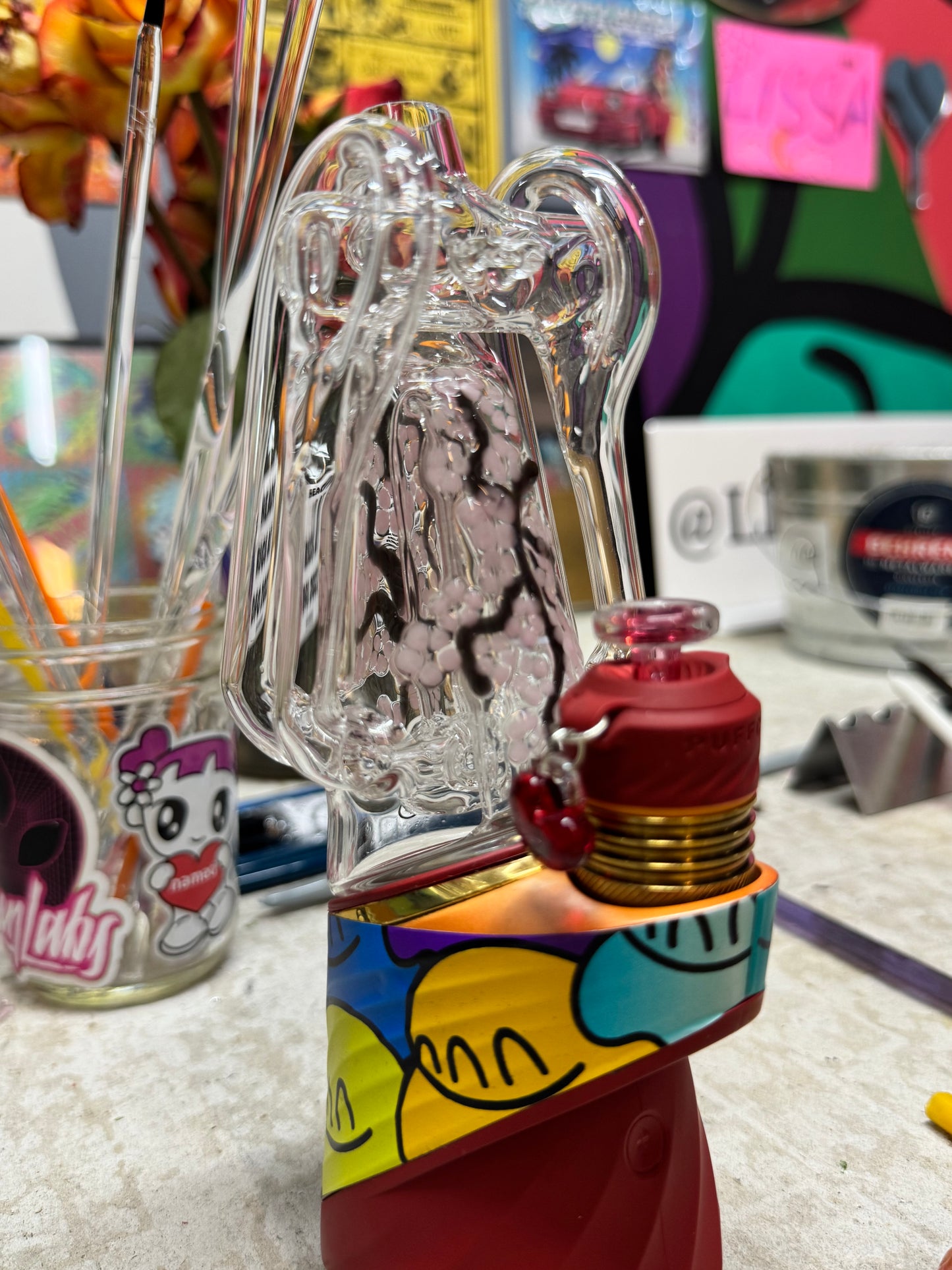 Lissamelts x Ryan Fitt V2 Cherry Blossom Puffco Peak Recycler